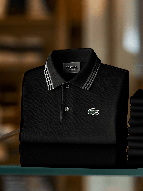 Men's Classic Business Logo Button Short Sleeve Polo Shirt